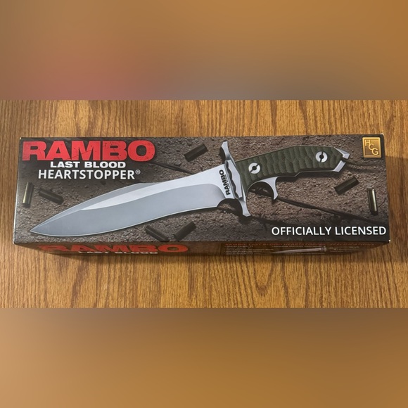 Rambo Last Blood Heartstopper Licensed Tactical Survival Bowie Knife w/Sheath - Picture 3 of 7